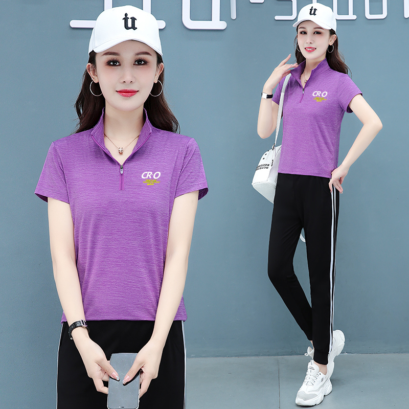 9261196.7-CY女式夏季新款休闲运动时尚立领两件套【7-CY女装XJ】