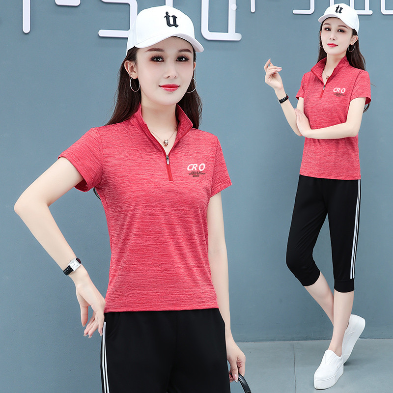 9261197.7-CY女式夏季新款休闲运动时尚立领两件套【7-CY女装XJ】