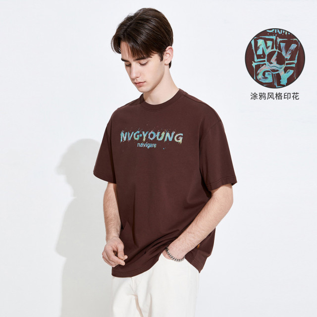 9268309.【偏大一码】意大利小帆船23春夏新品时尚字母印花情侣短袖t恤