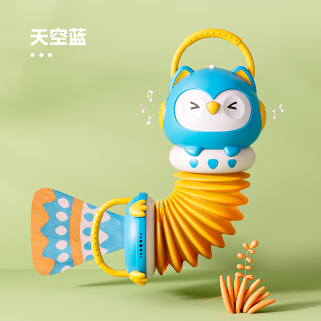 11951321.智恩堡 儿童仿真乐器音乐风琴宝宝早教益智拉琴抓握玩具【灯光音乐/风琴功能/英语启蒙】