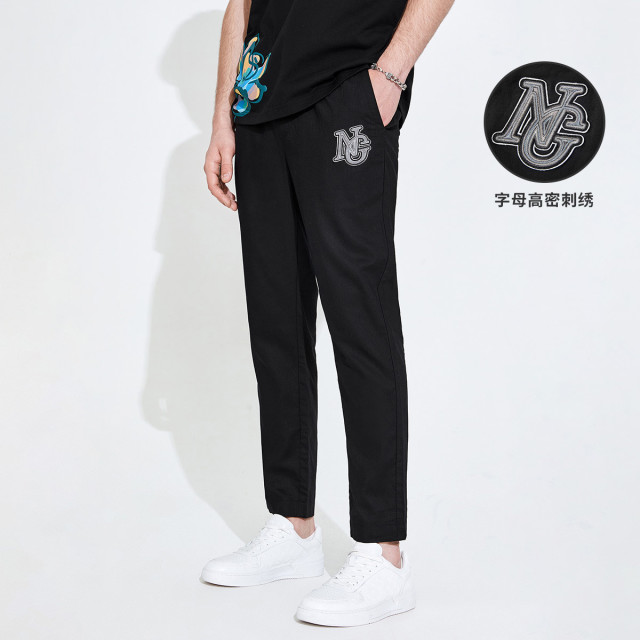 9268078.意大利小帆船 23春夏新品字母刺绣亲肤直筒男士休闲长裤