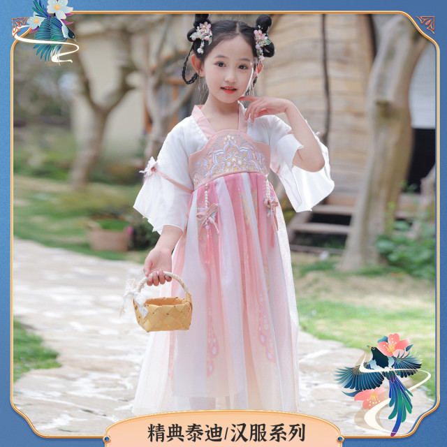 11942877.精典泰迪汉服女童儿童夏季薄款裙子中大童装复古连衣裙