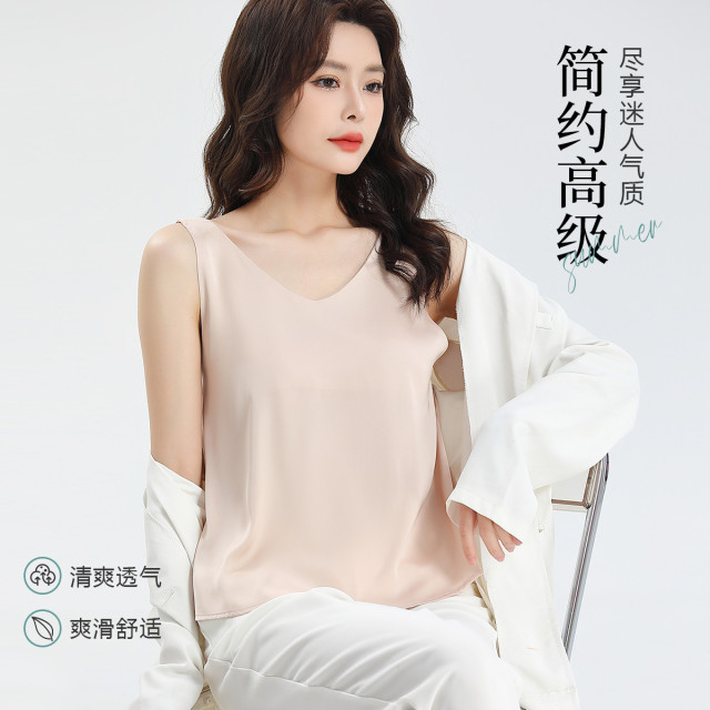 9296679.【冰丝凉感】吊带背心女内搭轻薄透气双肩带可外穿西装打底上衣女