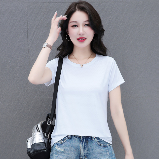 9310115.淘贝鼠女式夏季新款时髦减龄冰感短袖T恤多色可选【淘贝鼠女装XJ】