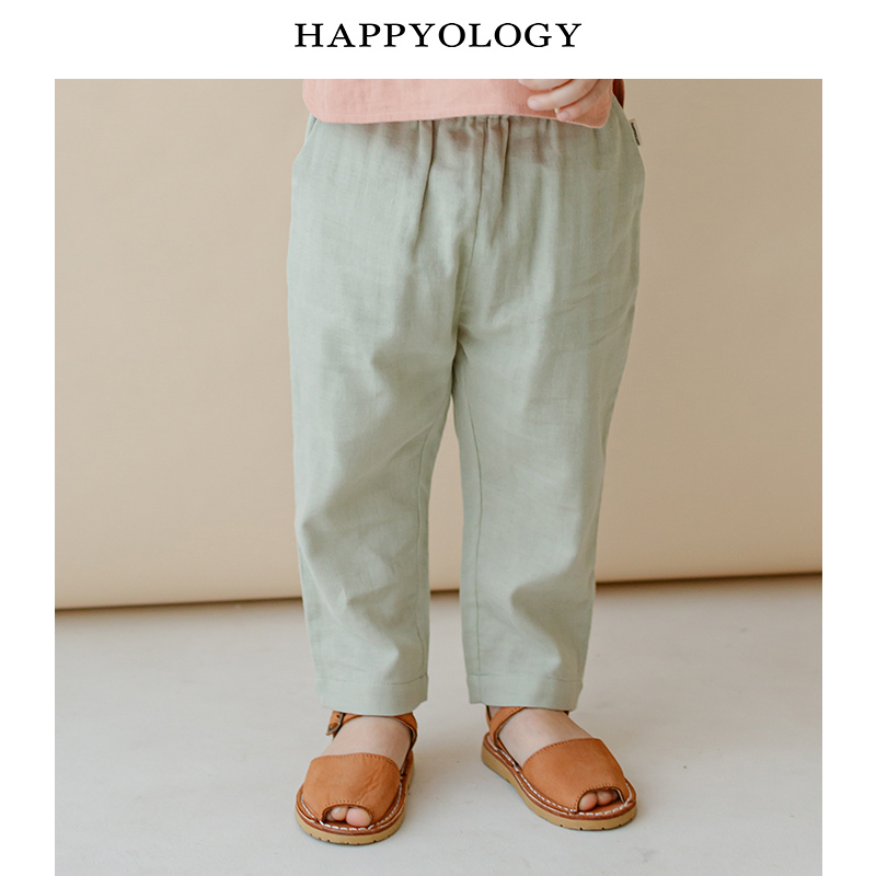 11847955.happyology英国儿童裤子纯棉英伦男女童长裤薄款纯色夏款宝宝裤子