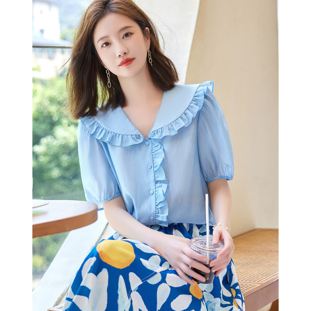 9400866.莱赛尔娃娃领淑女衬衫