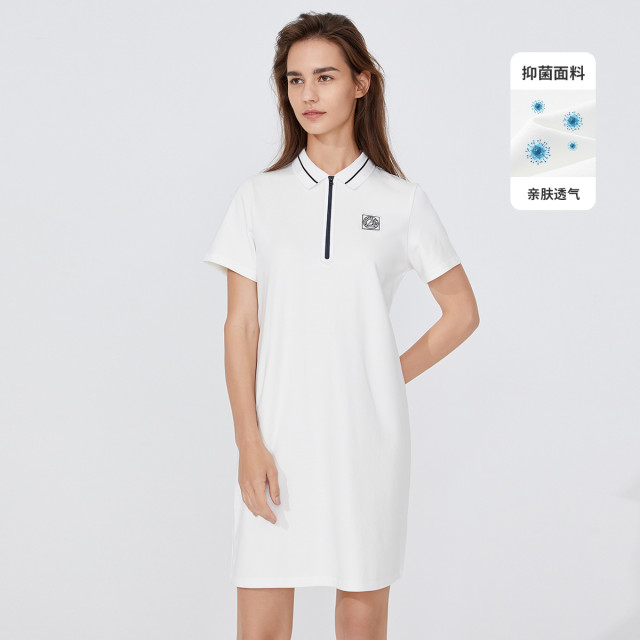 9428385.意大利小帆船 23夏季新品休闲时尚透气翻领女士polo连衣裙