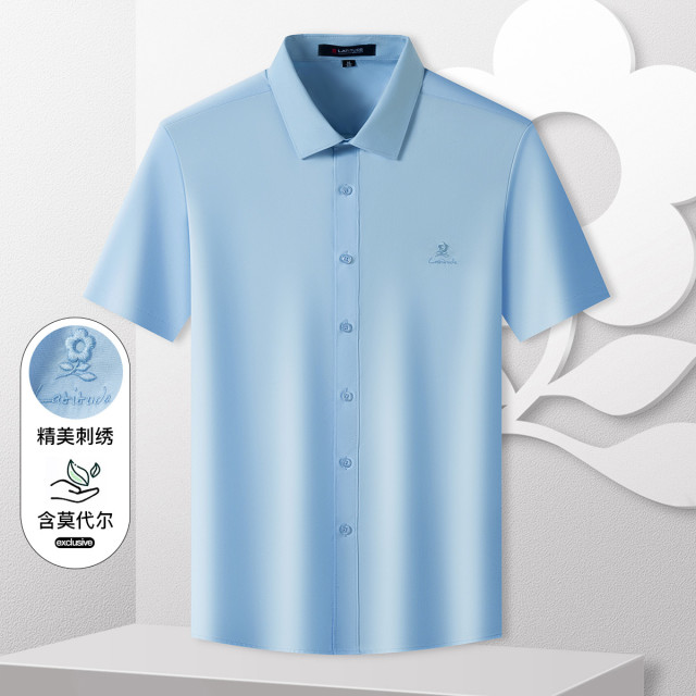 9424710.【含莫代尔&柔软亲肤】纯色衬衫短袖衬衣