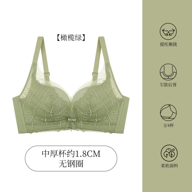 9464130.爱黛小胸舒适甜美性感透气蕾丝聚拢调整型女内衣无钢圈文胸