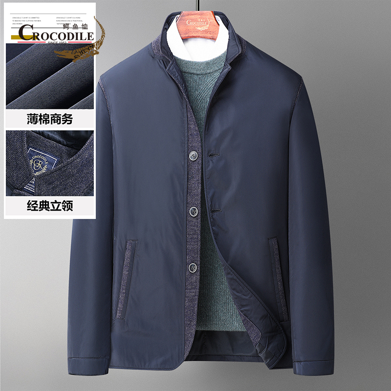 9499461.【专柜款】秋冬薄棉商务基础派克款男式立领便西男