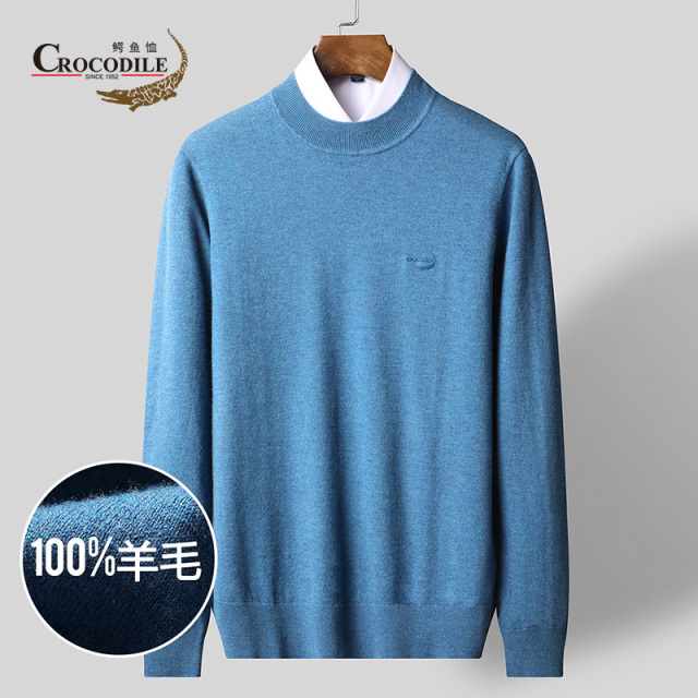 9499488.【100%羊毛】专柜款修身百搭通勤半高领男士羊毛衫