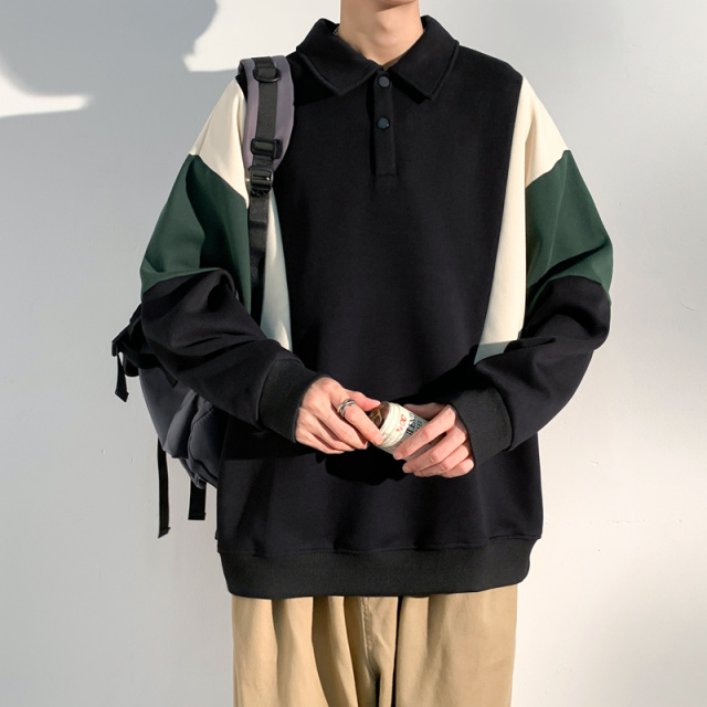 9583797.衣仕梵秋季男士时尚潮流休闲百搭翻领卫衣【衣仕梵男装1】