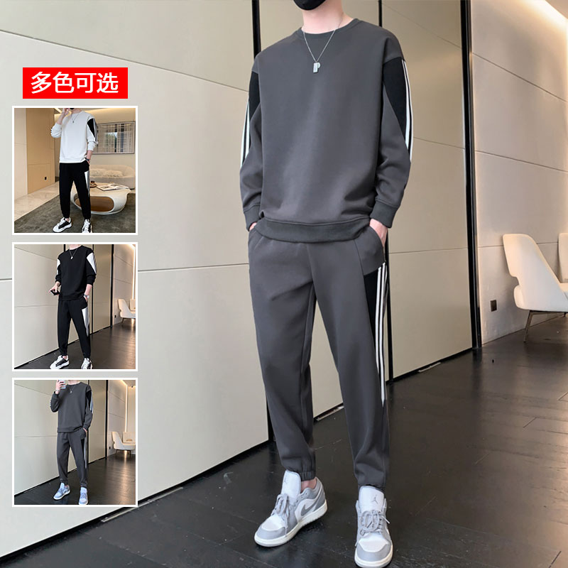 9599033.衣仕梵春秋新款男潮流运动休闲圆领套装【衣仕梵男装1】