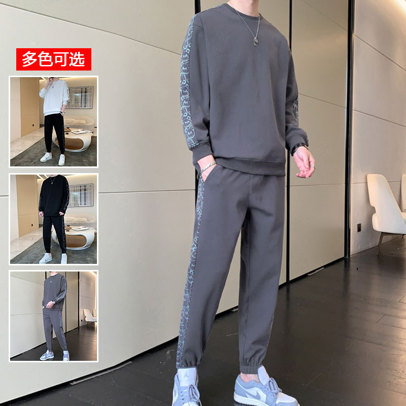 9599051.衣仕梵春秋新款男潮流运动休闲圆领套装【衣仕梵男装1】