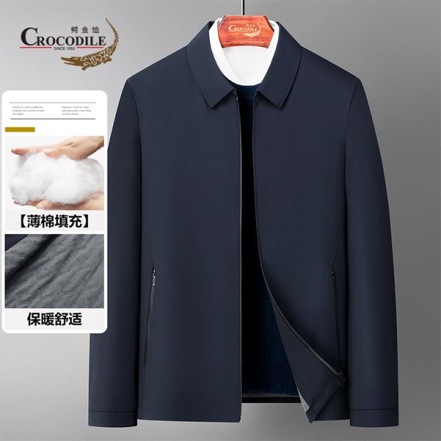 9673590.鳄鱼恤【薄棉填充】秋冬新品商务四面弹力合体舒适茄克款棉服男