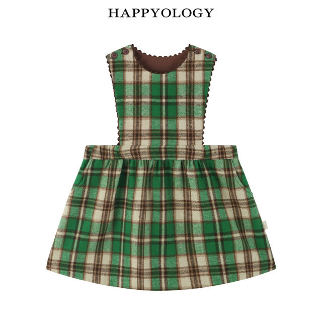11847918.happyology英国女童背心裙格纹无袖英伦连衣裙秋冬季新品儿童裙子
