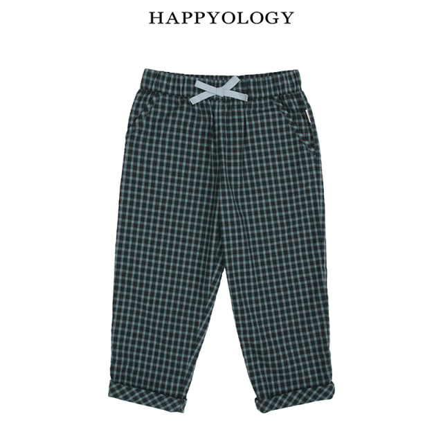 11846820.happyology英国儿童裤子男童秋季英伦格子纯棉宽松休闲长裤外穿