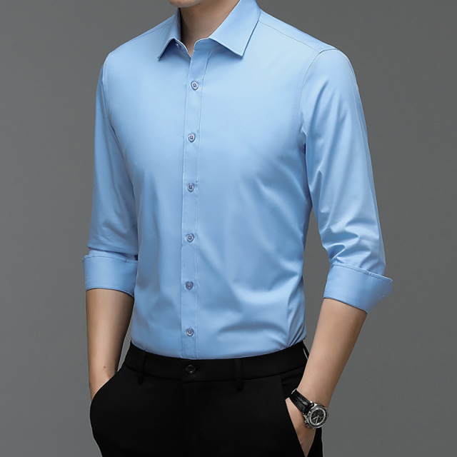9697489.7-CHAOY春秋男式商务休闲修身大码长袖衬衫【7-CHAOY男装1】