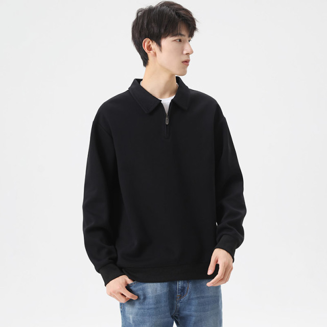9691055.七玻威春秋男式拉链翻领M-8XL潮流百搭卫衣【七玻威男装1】