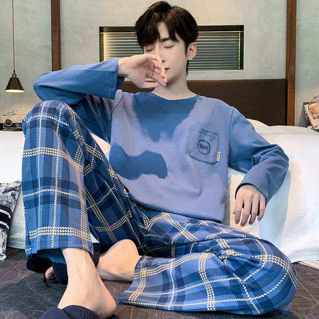 13646061.品彩【品质男装】休闲家居服圆领长袖长裤两件套可外穿睡衣