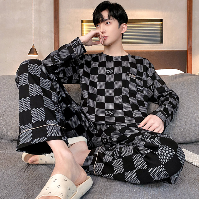 13645465.品彩【品质男装】休闲家居服圆领长袖长裤两件套可外穿睡衣