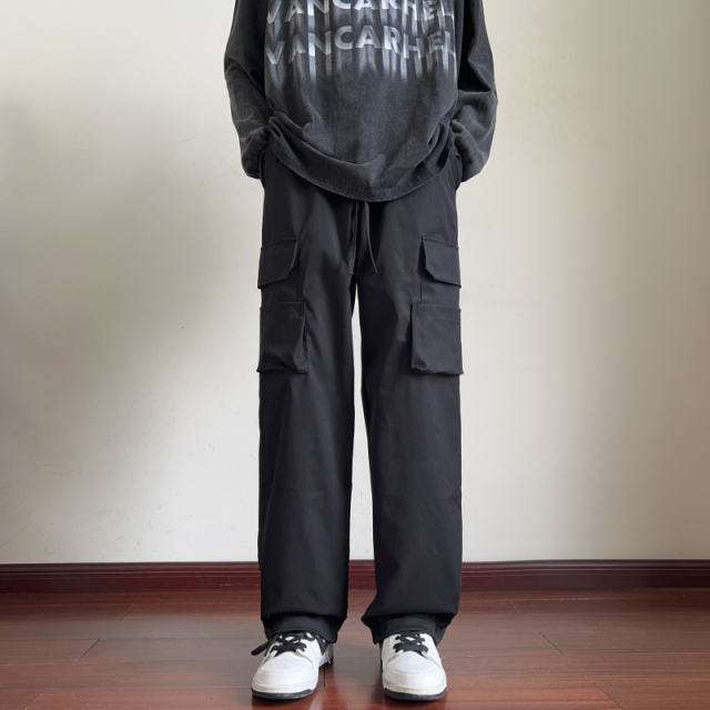 9702796.七玻威春秋男式潮流工装拖地裤显瘦百搭休闲裤【七玻威男装1】