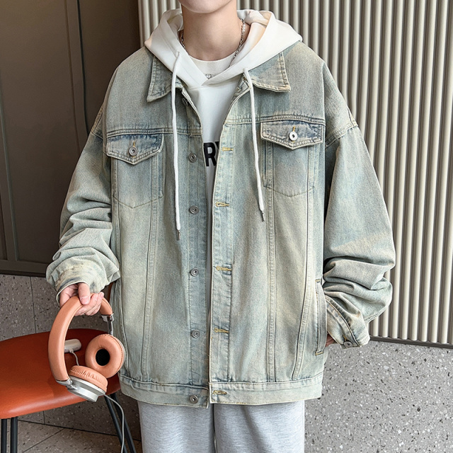 9708961.衣仕梵春秋新款男式潮流复古休闲百搭牛仔外套【衣仕梵男装1】