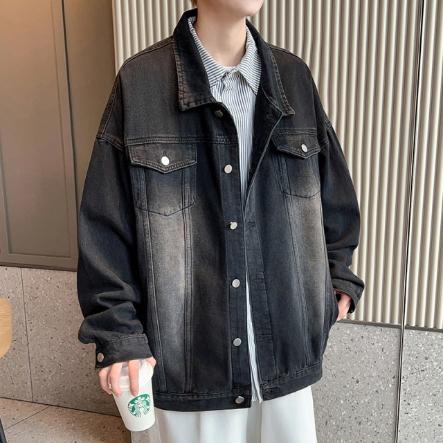 9708960.衣仕梵春秋新款男式潮流做旧休闲百搭牛仔外套【衣仕梵男装1】