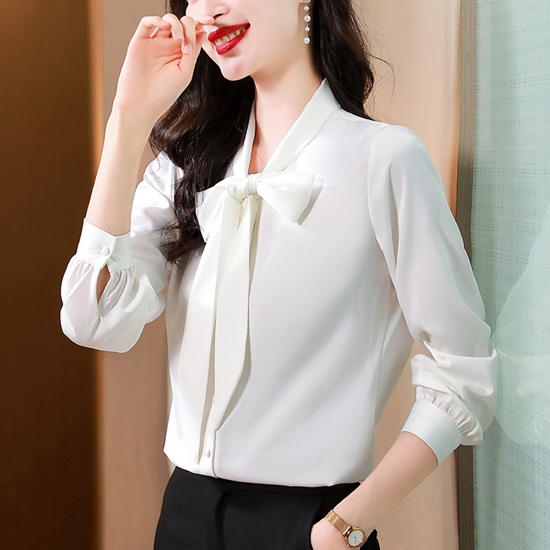 9714897.7-CHAOY春秋女式时髦修身绑带气质长袖衬衫【7-CHAOY女装1】