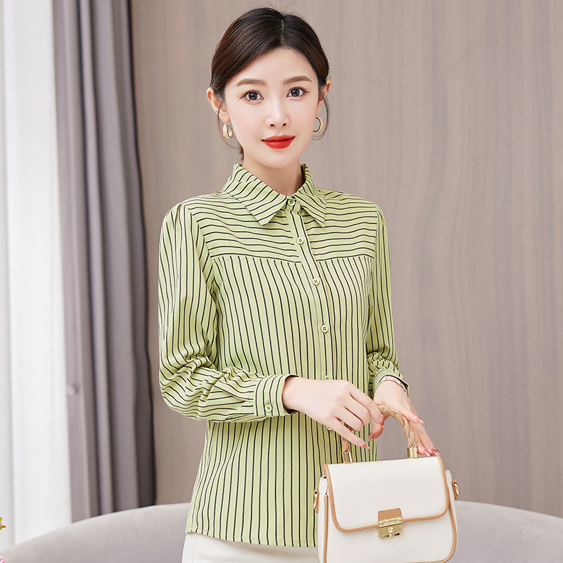 9731343.7-CHAOY春秋女式新款小清新条纹减龄百搭长袖衬衫【7-CHAOY女装1】