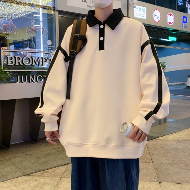 9757577.7-CHAOY春秋男式新款潮流POLO领学院风卫衣【7-CHAOY男装1】