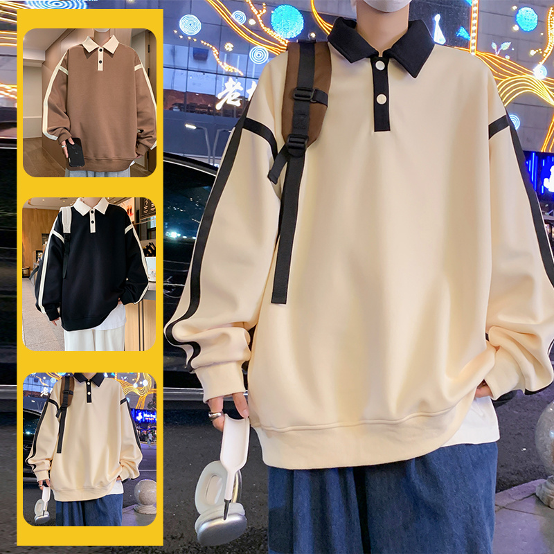 9757577.7-CHAOY春秋男式新款潮流POLO领学院风卫衣【7-CHAOY男装1】