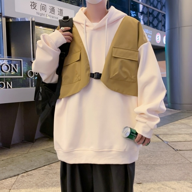 9757581.7-CHAOY春秋男式新款潮流假两件卫衣【7-CHAOY男装1】