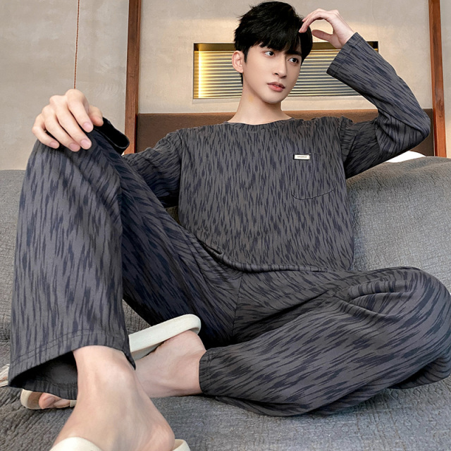 13646001.品彩【品质男装】休闲家居服圆领长袖长裤两件套可外穿睡衣