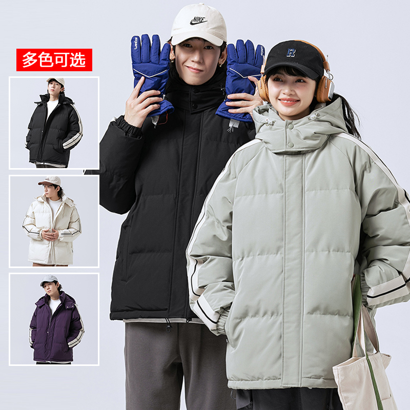9773256.季婕秋冬男新潮简约宽松港风情侣棉服【季婕男装1】