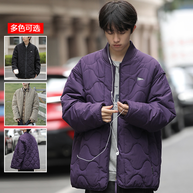 9773246.季婕秋冬男潮流复古棒球服宽松港风棉衣【季婕男装1】