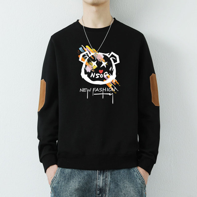 9774049.春秋新款卫衣男潮长袖T恤圆领套头衫