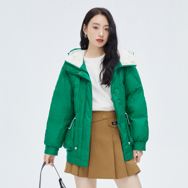 10917942.艾莱依短款时尚羽绒服女冬季鸭绒撞色设计感小众外套潮