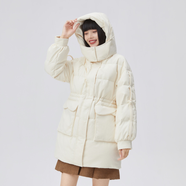 10917976.【新中式系列】艾莱依短款女士羽绒服冬季时尚鸭绒连帽外套