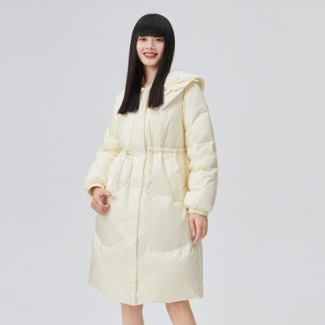 10918048.艾莱依大翻领羽绒服女冬季白鸭绒时尚蝴蝶粉色厚款长外套