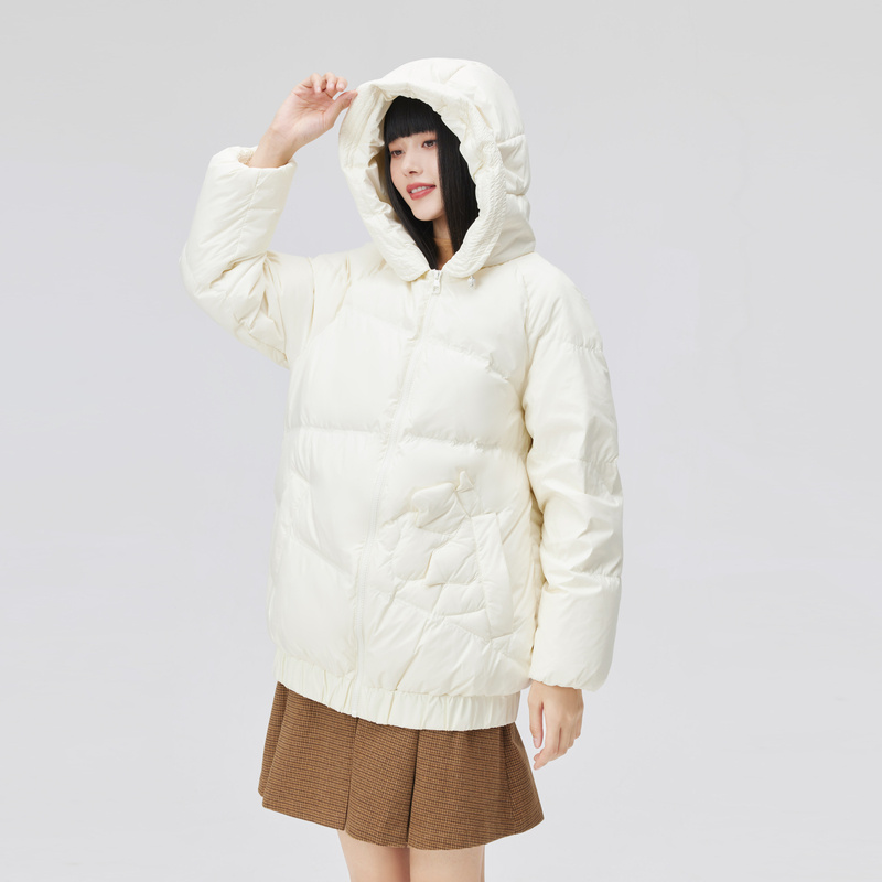 10917970.艾莱依鸭绒羽绒服女款冬季温暖时尚短款设计感冬装外套