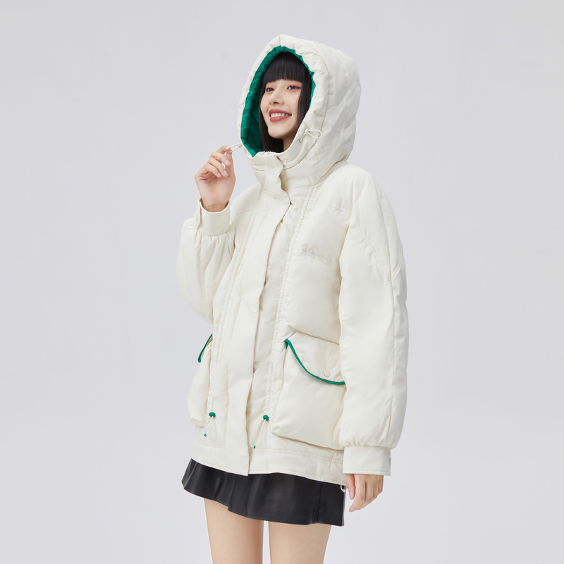 10917942.艾莱依短款时尚羽绒服女冬季鸭绒撞色设计感小众外套潮