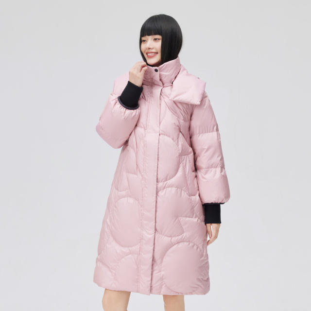 10917956.艾莱依炫彩羽绒服长款女可拆卸包秋冬时尚外套