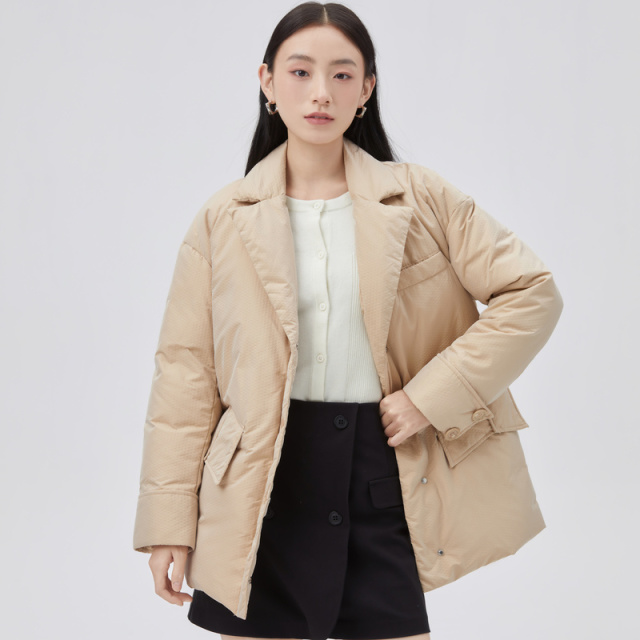10917767.艾莱依羽绒女秋冬时尚摩登鸭绒西装外套
