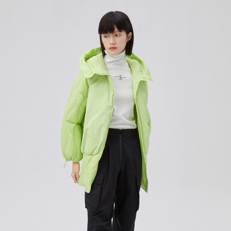 10917791.艾莱依商场同款宽松纯色拼接羽绒服
