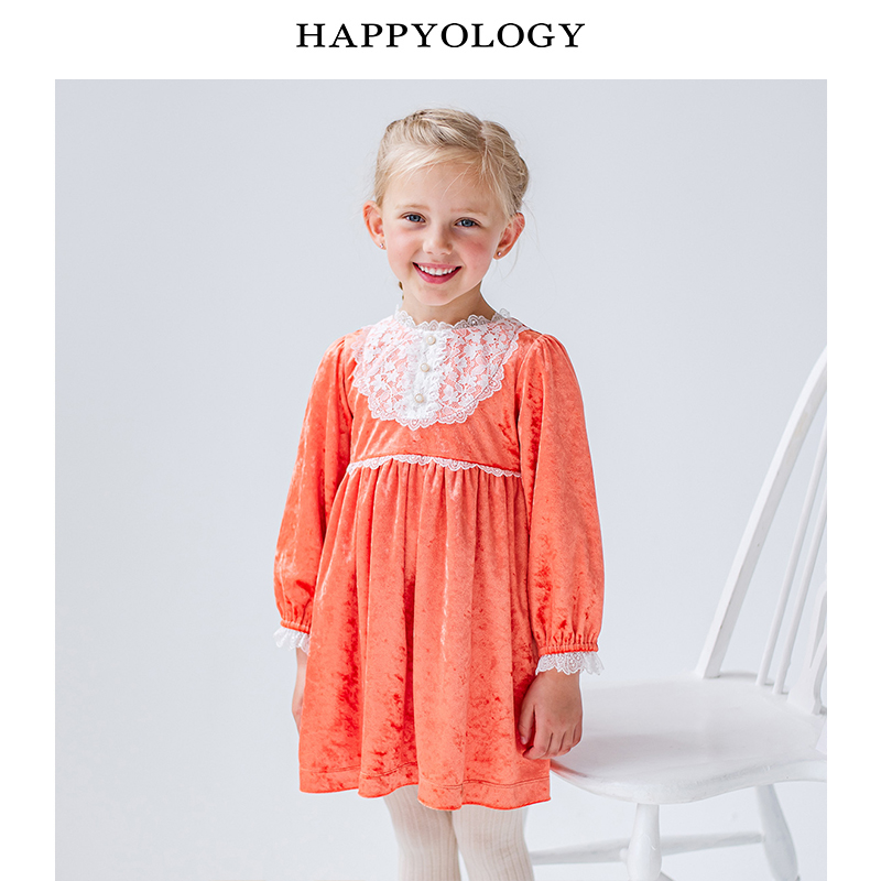 11847880.happyology英国女童长袖连衣裙英伦儿童秋季新品裙子女宝宝连身裙