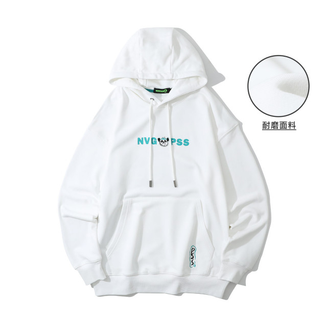 9823594.潘粤明联名款 意大利小帆船 男女同款潮流熊猫教父连帽卫衣