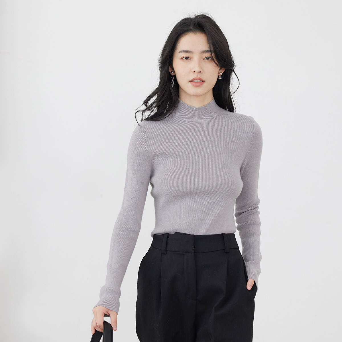 9857501.思诺芙德半高领修身长袖针织女式羊毛衫