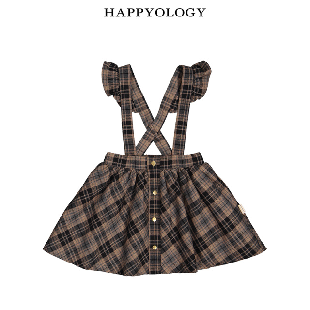 11847848.happyology英国女童半身裙秋儿童背带裙纯棉格纹半身短裙宝宝下装