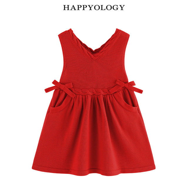 11847843.happyology英国女童无袖连衣裙英伦女宝宝秋季可爱背心裙儿童裙子
